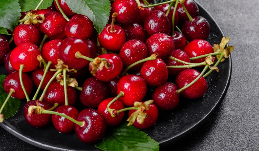 Fresh delicious red bright cherry berries